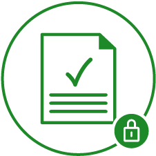 Claim status icon with a lock symbol